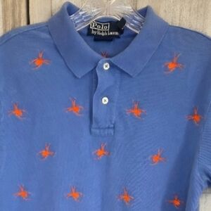 Polo Ralph Lauren Mens Classic Fit Polo Shirt Size M Blue Spider Embroidery